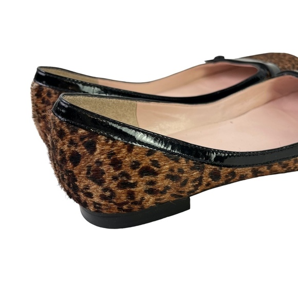 Talbots Women's Genuine Leather Calf Hair Fur Slip On Flats Leopard Shoes 8 AA - Picture 5 of 16